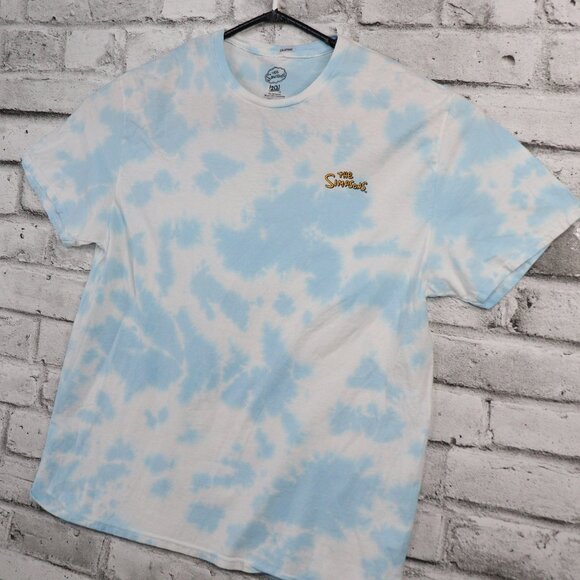 The Simpson's Character Graphic Blue Tie Dye SZ XL Unisex Short Sleeve T-Shirt - Picture 5 of 9